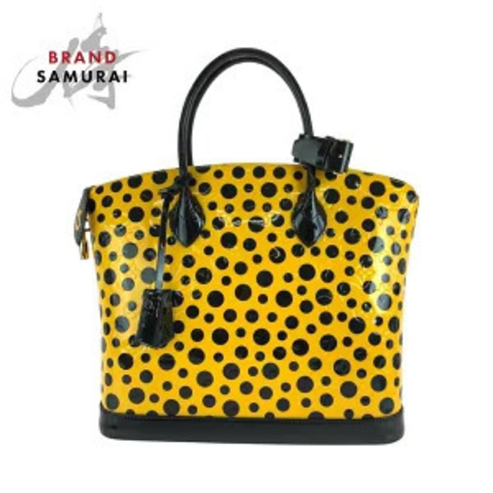 Louis Vuitton Lockit Handbag Jaune yellow black Patent Vernis leather
